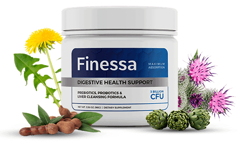 Finessa official website bottle presentation for natural gut and digestive balance